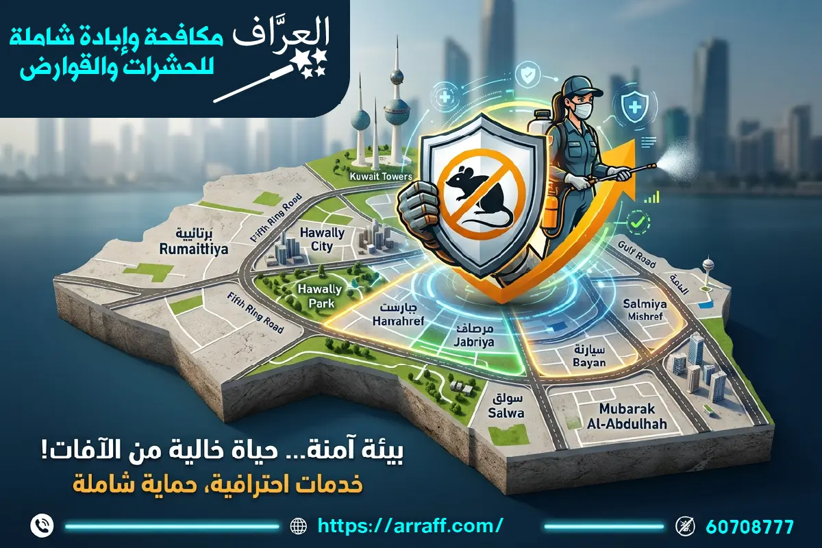 تغطية مكافحة حشرات وقوارض العدان في محافظة مبارك الكبير والمناطق المجاورة