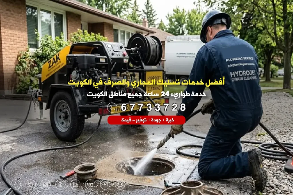 تسليك مجاري صرف صحي بالضغط العالي – تقنية العرَّاف الحديثة