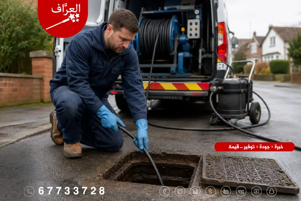 تسليك مجاري الجهراء - تسليك الخطوط الرئيسية لشبكة الصرف الصحي الخارجية في الجهراء