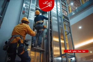 تنظيف وتزييت أجزاء المصعد الميكانيكية بمنطقتي العارضية السكنية والعارضية الصناعية بالفروانية