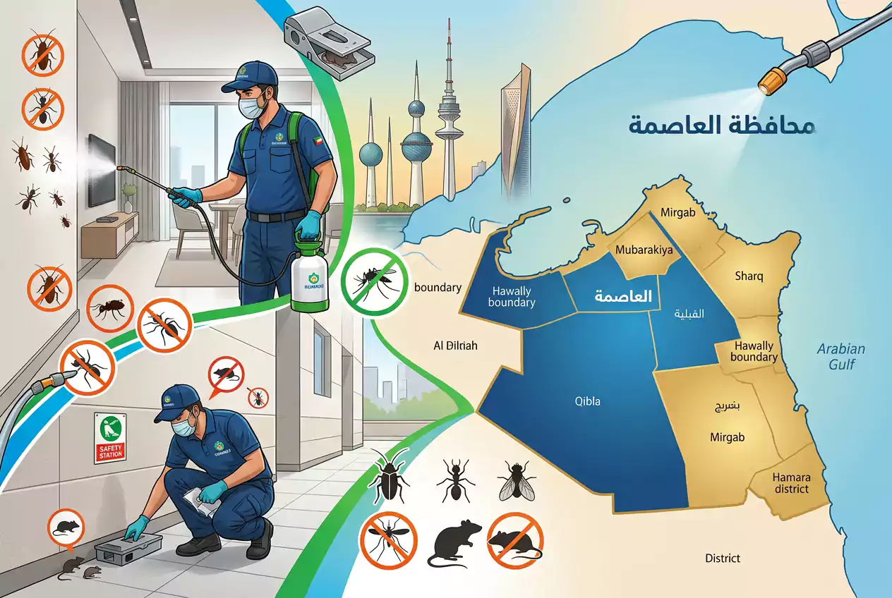خريطة تغطية الشامية لمكافحة حشرات وقوارض الشامية